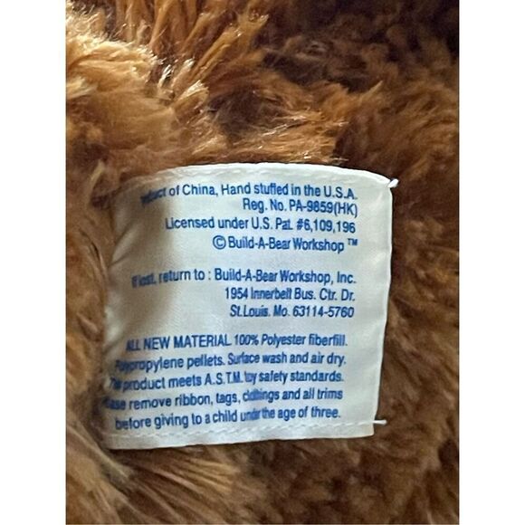 Build-A-Bear Workshop Brown Blue White Shaggy Fur Bear Plush Stuffed Animal 14" - Picture 12 of 14